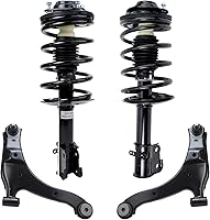 Vista 99 de Detroit Axle - Kit de puntales delanteros para Ford 2000-2004 Focus 2 puntales con muelle helicoidal 2 brazos de control inferiores con rótulas 2001