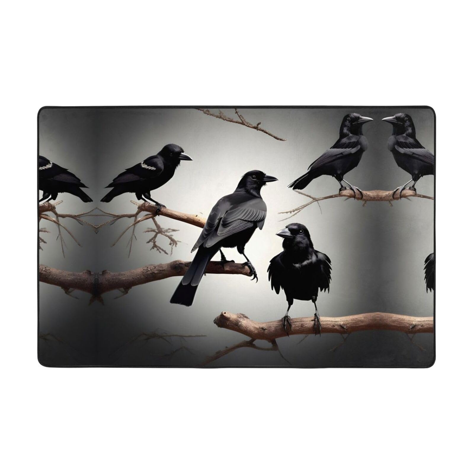 Tapis super doux corbeaux noirs pour réchauffer un sol froid de salon et isoler du bruit