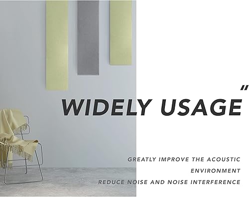 Miniatura 4 de Paneles acústicos, paquete de 2 paneles acústicos envueltos en tela de 36 x 12 pulgadas, paneles de pared acústicos insonorizados que absorben el