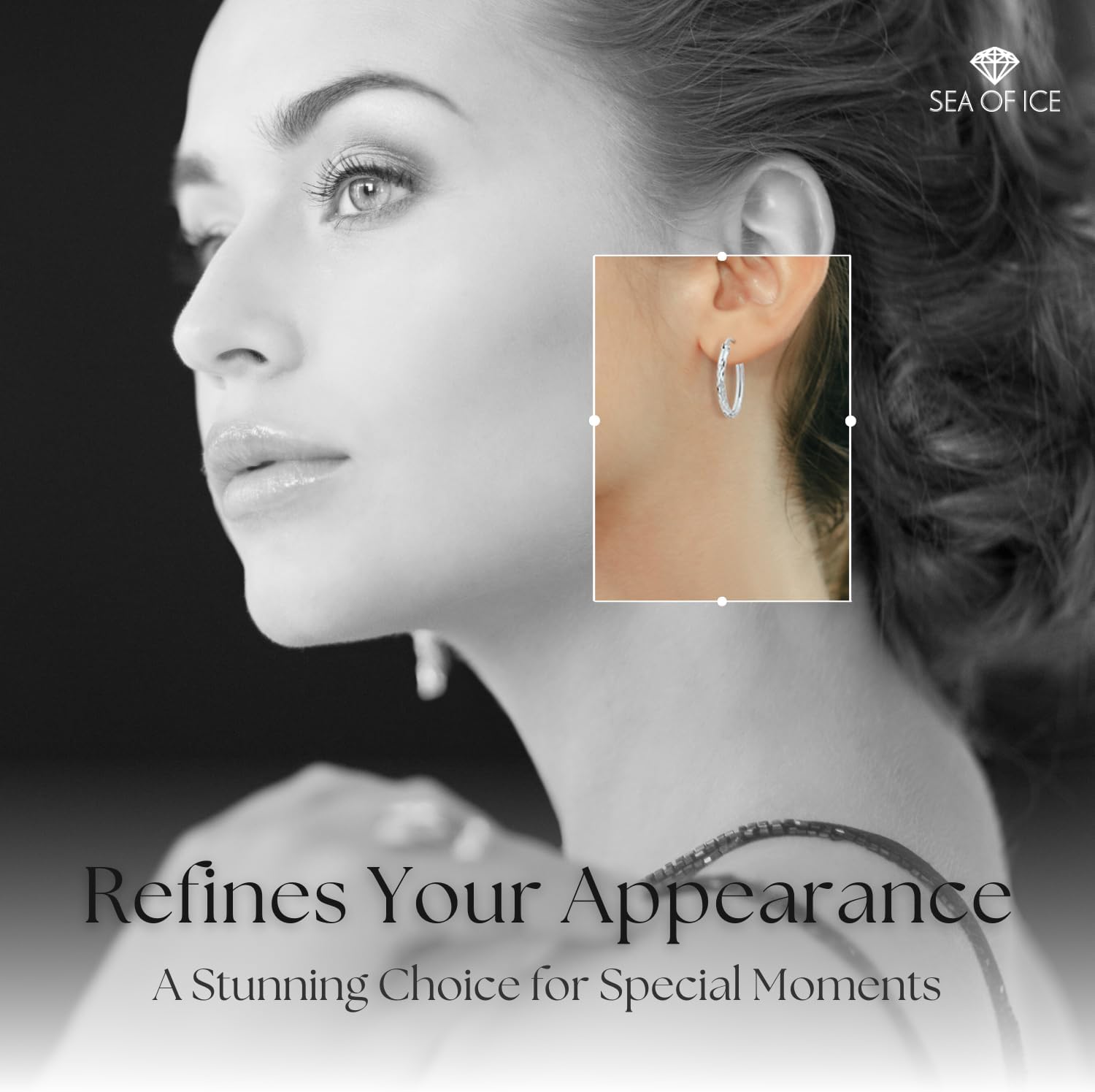 Sterling Silver 2mm Width Diamond-Cut Round Hoop Earrings, 15mm-60mm - Image 4