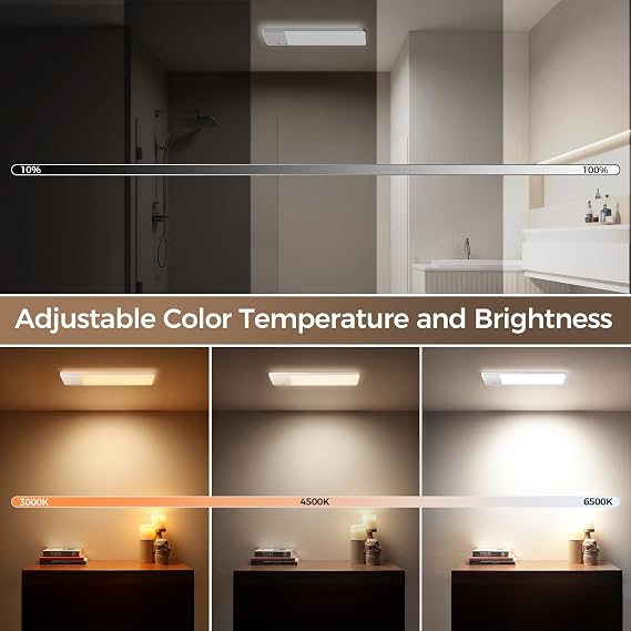 SNADER Rechargeable Motion Sensor Ceiling Light with Remote -12000mAh Battery Operated Ceiling Light Wireless - Motion Sensor Light Indoor for Closet, Bathroom, Garage, Stair, Hallway (1, 3 Colors)