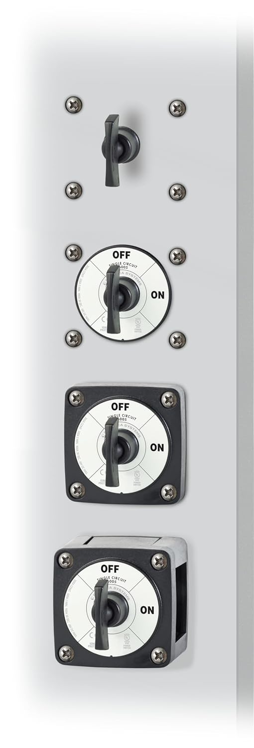 Blue Sea Systems On/Off Battery Isolator Switch With Locking Key, Black, 6005200 m‑Series