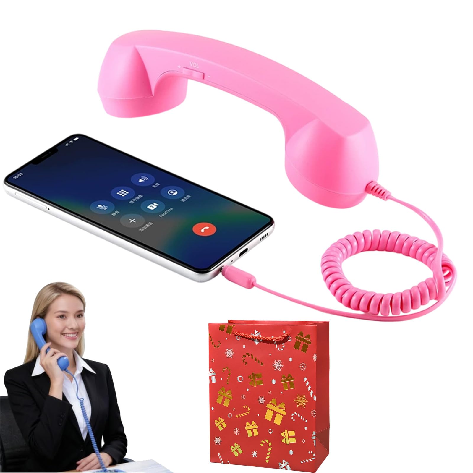 Type C rétro pour téléphones portables : le cadeau vintage idéal en rose