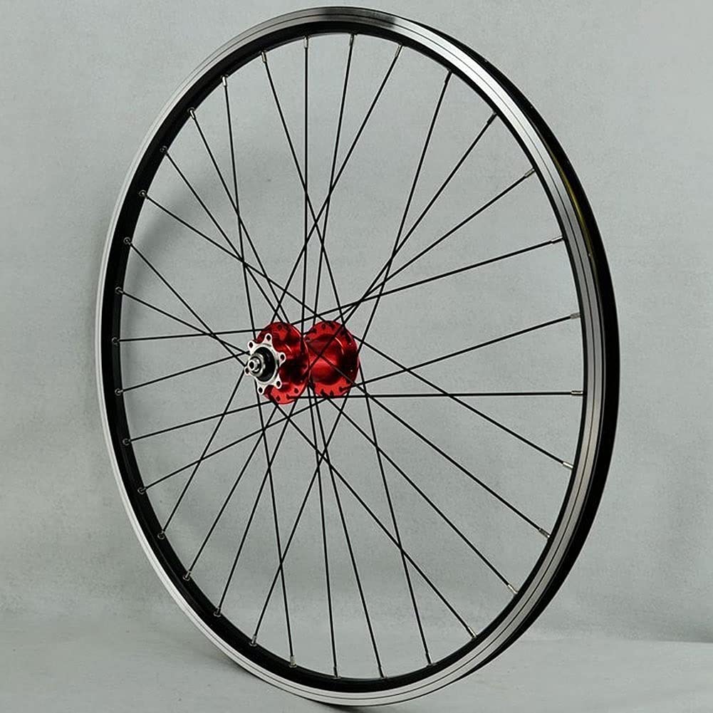 ZFF 26/27.5/29" Mountain Bike Ruote MTB Ruote Rilascio Rapido Freni A Disco Cerchio Freno A V Ruota della Bici Misura 7-12 velocità Cassetta Ruote MTB 32 Buche (Color : Red Hub, Size : 27.5in)