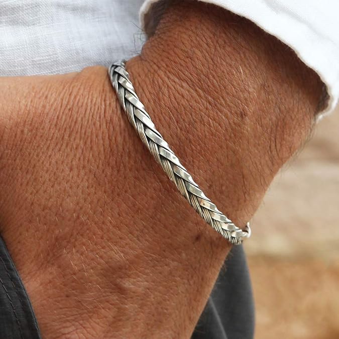 VY JEWELRY SLIM CUFF - Solid 925 Sterling Silver Cuff Bracelet - Made in Thailand