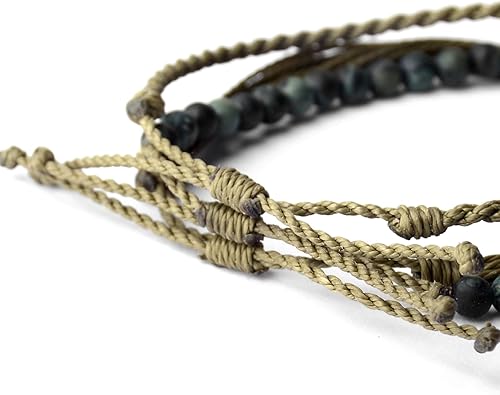 Miniatura 493 de Handmade Natural Stone Beaded Healing Bracelet Gift for Men Adjustable Rope String Bracelet