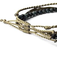 Vista 433 de Handmade Natural Stone Beaded Healing Bracelet Gift for Men Adjustable Rope String Bracelet (picasso jasper, Adjustable)