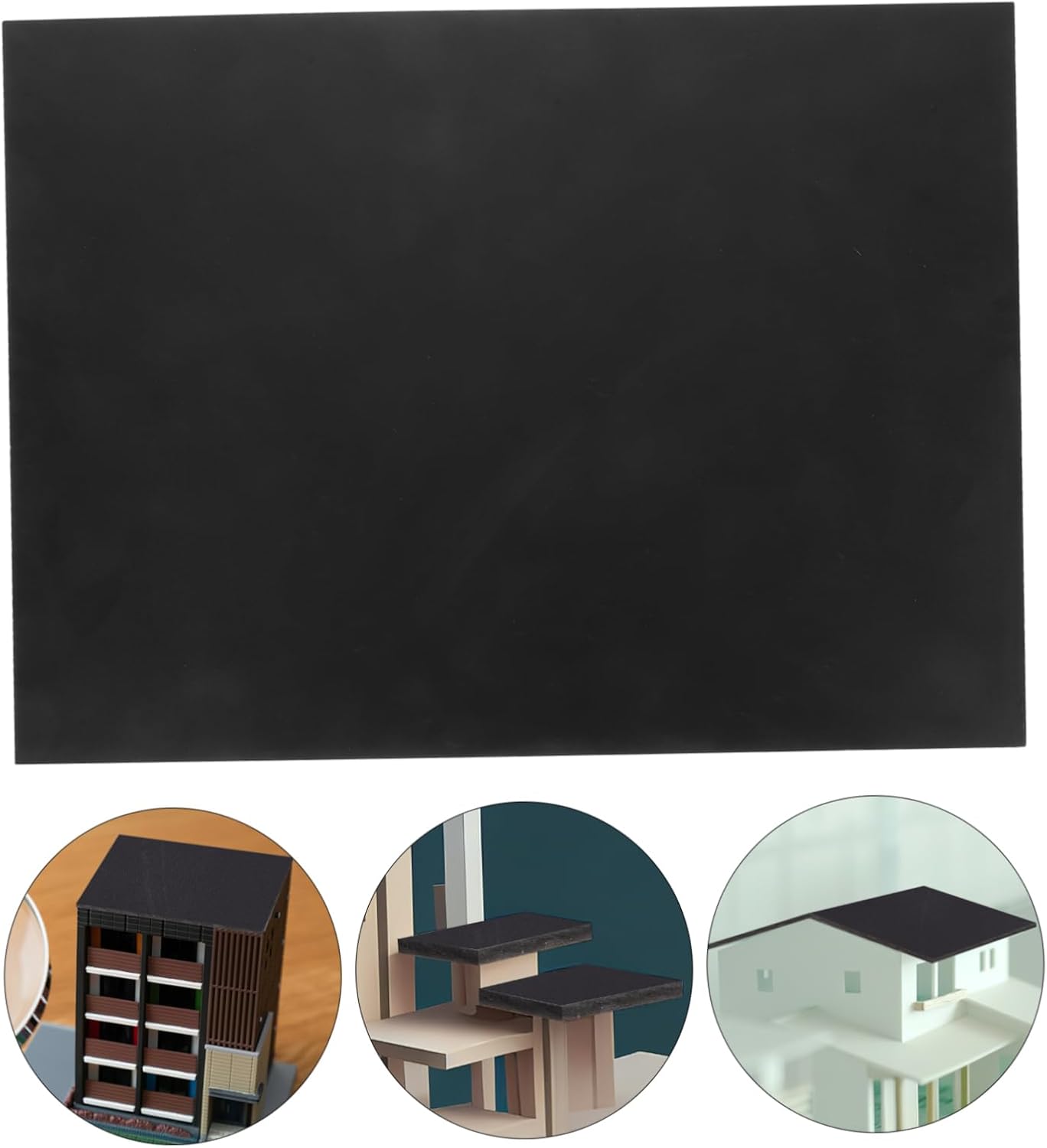 Black PVC Craft Boards for DIY Scene Model Making, 2pcs