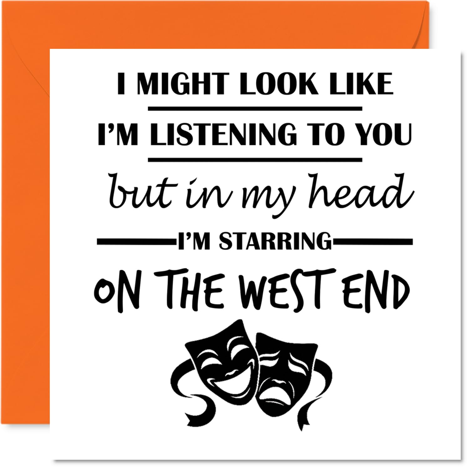 West End Birthday Card for Men Women - In my Head - Happy Birthday Card for Dad Son Wife Grandad, 145mm Bday Greeting Cards