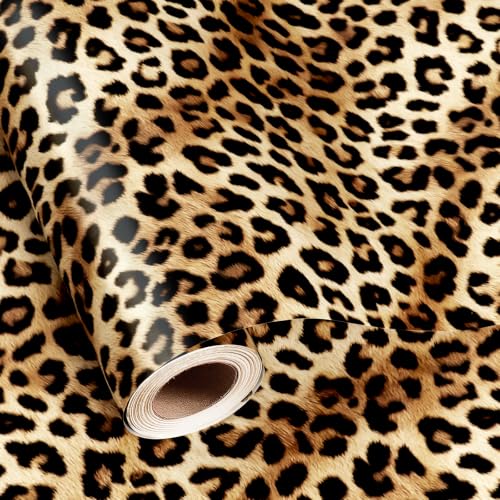 Image of Burymento Leopard Wrapping Paper Roll, Cheetah Gift Wrap, 17in x 16.4ft