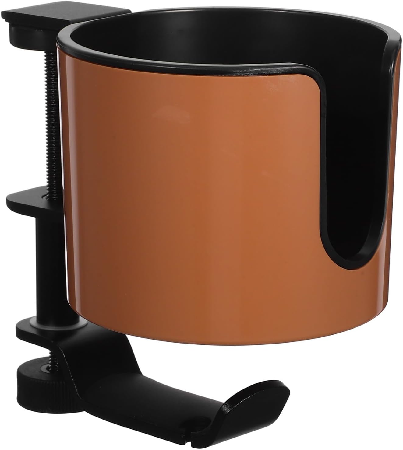 ABOOFAN Adjustable Anti-Spill Table Cup Holder with Rotatable Headphone Hanger 2 in 1 Universal Desk Clamp for Mugs Bottles and Headsets