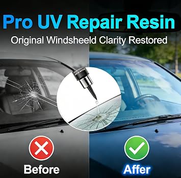Windshield Repair Kit, Windshield Chip Repair Kit, Upgrade Car Windshield Crack Repair Kit, Glass Repair Liquid for Cracks and Chips, Cracks Gone Glass Repair Kit All Crack Types (Transparent)