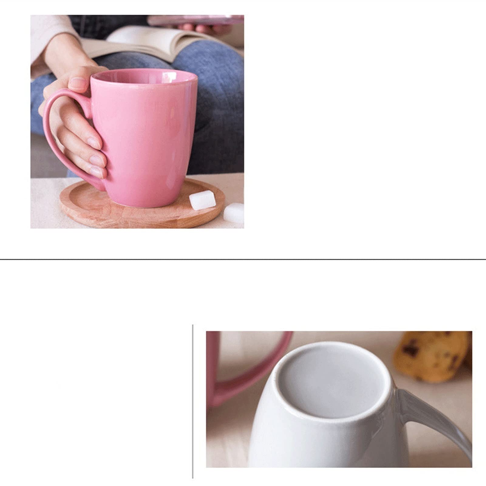 Tazze da caffè, tazze da tè, tazze da latte, semplici tazze in ceramica a tinta unita, tazze da caffè, tazze da colazione, tazze da tè, tazze per bevande calde, studenti, regali per impiegati o u