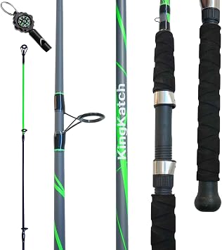 Spinning & Casting Fishing Rod, Durable Carbon & Glass Composite Blank, ML Power, Ceramic Guides, Fluorescent Strike Tip, Split Handle, Gift-Ready, Freshwater/Saltwater