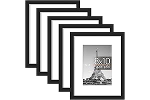 Upsimples Modern 8x10 Photo Picture Frame, Display Pictures 5x7 with Mat or 8x10 Without Mat