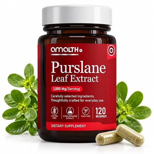 AMALTH Purslane Extract 1,000 mg 120 Veg Capsules, Portulaca Oleracea