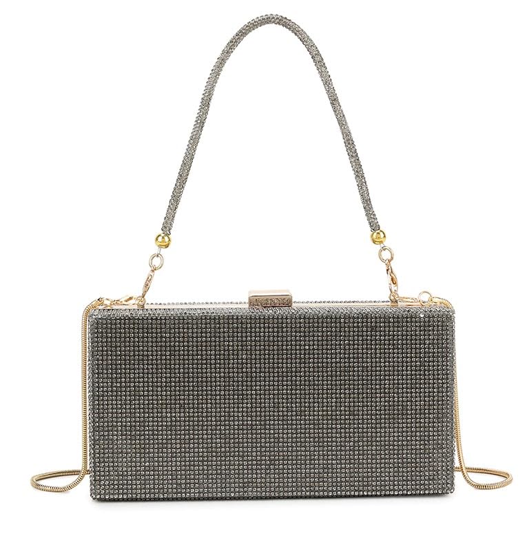 Pochette compacte Rainbow Diamante de luxe en strass multicolores Girly Handbags