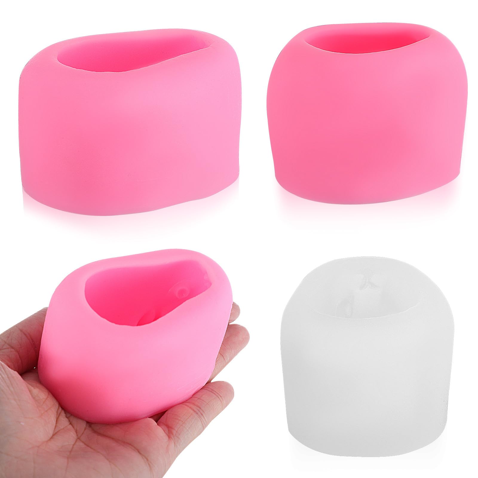 3 Pcs Silicone Rabbit Fondant Molds Set Small Pink White Medium Pink Bunny Cake Decorating Moulds for Baking Chocolate Candy DIY Home Bakery