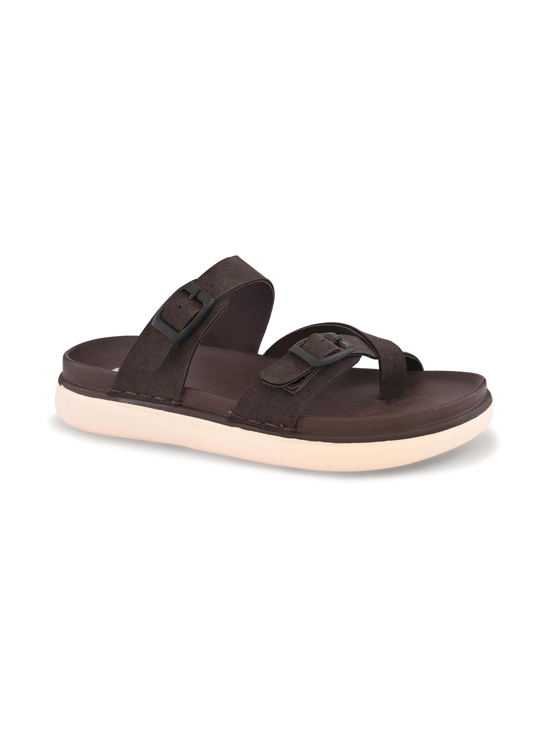 mens Sandals Stanphord Men Brown Comfortable Lightweight Sandals | Adjustable Buckle Casual Sandals with Cushioned Footbed, Anti-Slip Sole & Easy Slip-On Design - TPAI 14819 BROWN-10-image-23