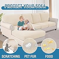 Vista 477 de H.VERSAILTEX 2025 New Sectional Couch Covers 8 Pieces Stretch Sofa Covers for Sectional Sofa Set Separate L Shaped Couch Cover for Both Left/Right