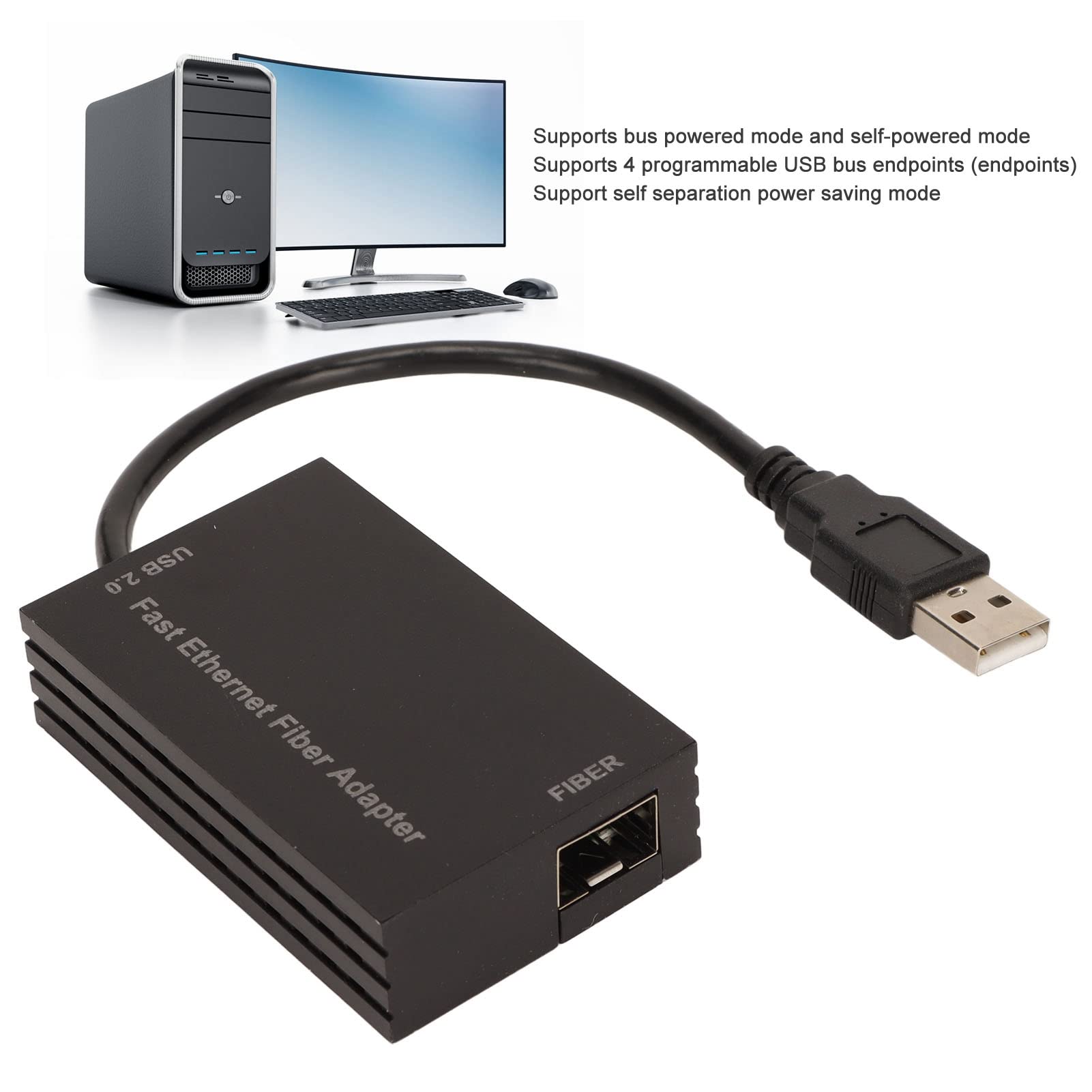Adapter Serwera USB 2.0 100M Ethernet, Szybki Konwerter Sieci Przewodowej na USB Tryb Oszczędzania Energii Internet Rj45 na Adapter USB dla Windows 10, 8.1, 7, dla Windows XP, dla Linux