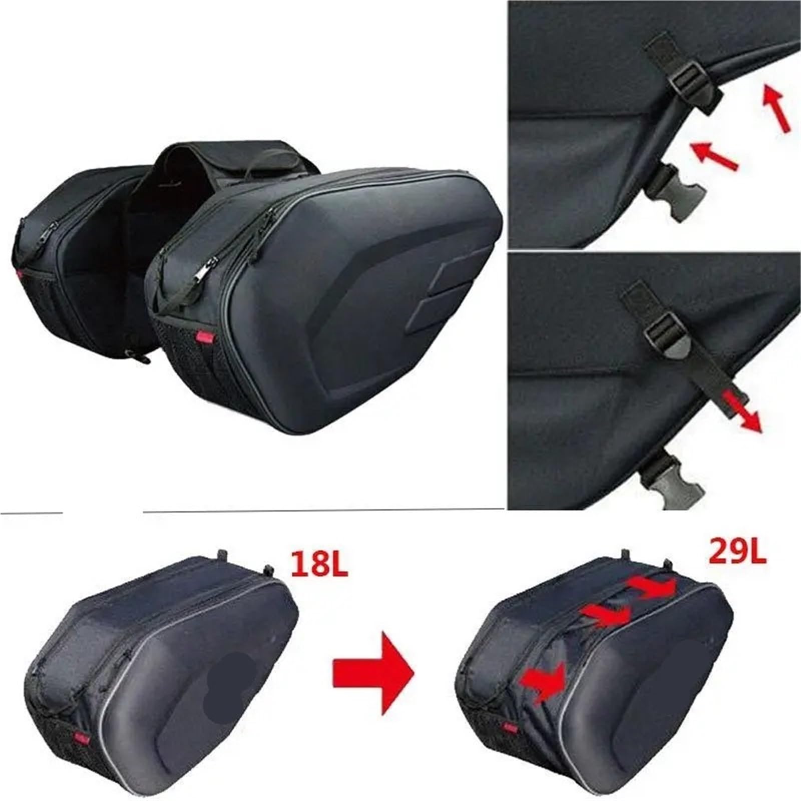 Borsa Gamba Moto Borsa da Sella Impermeabile per Moto/Borse da Viaggio per Casco Laterale per Moto + Copertura Antipioggia Un Paio Marsupio Gamba Moto(Oxford And Plastic)