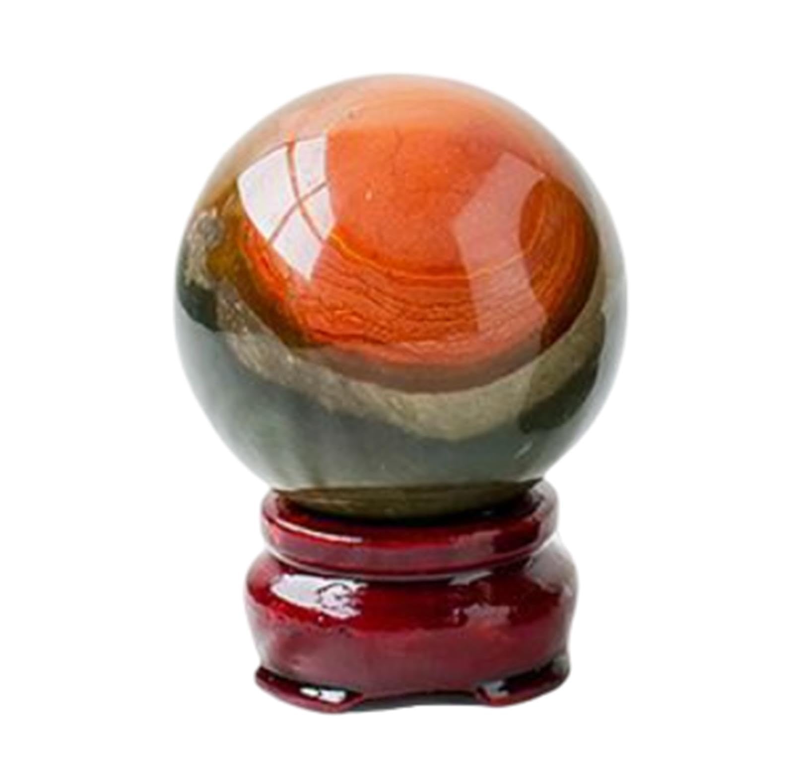 SHFTQXSLAT Crystal Ball Ocean Stone Sphere Divination Sculpture Figurine Feng Shui for, Home Decoration, Gift,6-7cm