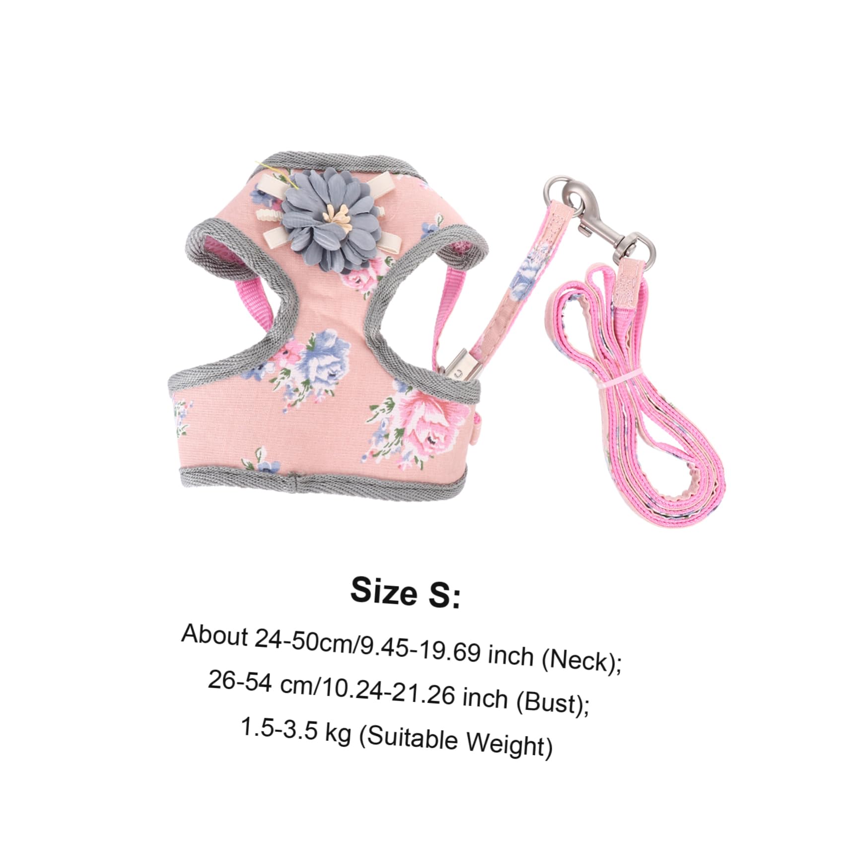 Beavorty 3 Set Set Gilet Medio Per Cani Set Design Floreale Set Per Animali Domestici E Guinzaglio Comodo Protettore Toracico Per Cani