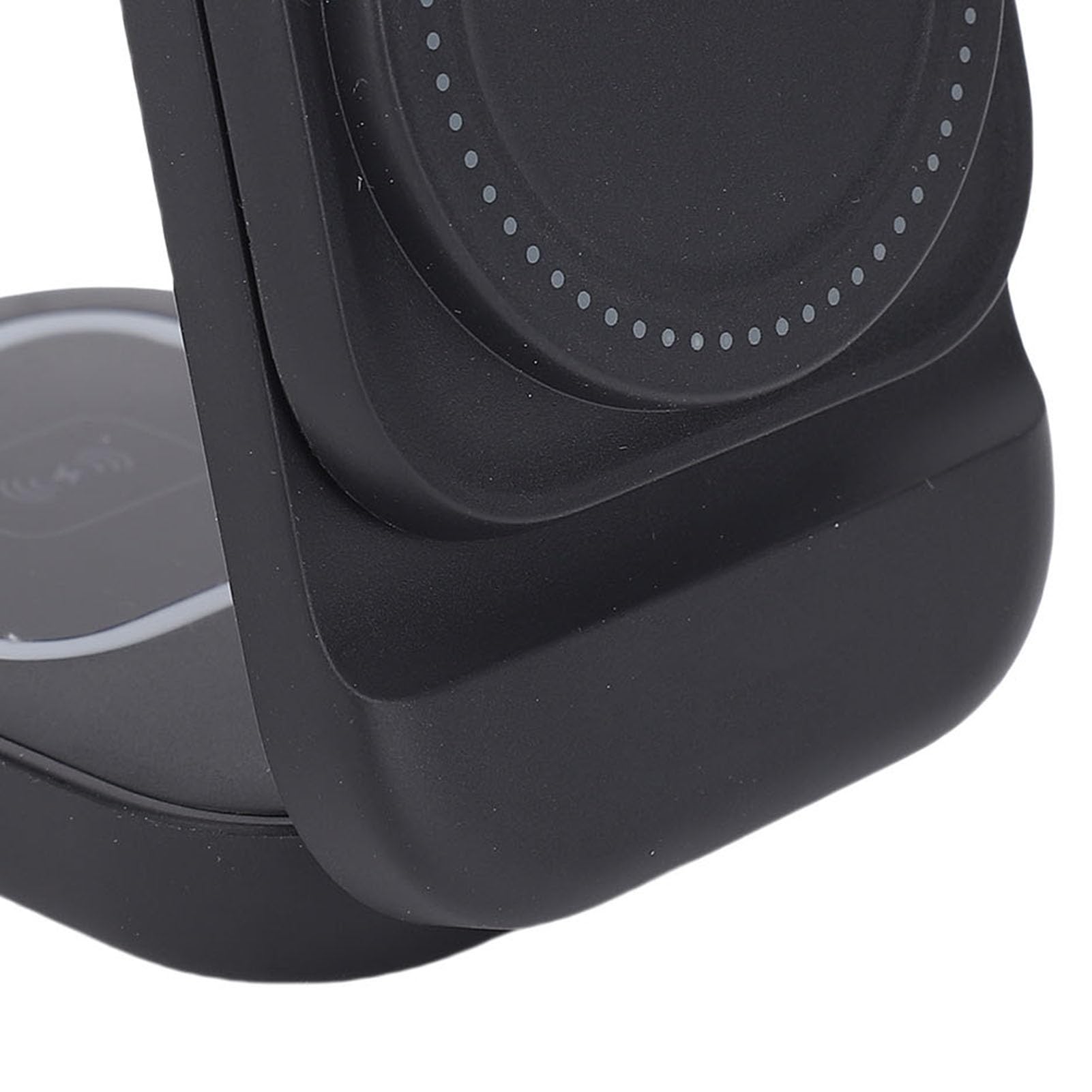 Cryfokt Caricabatterie Wireless, Ricarica Rapida da 15 W Dock di Ricarica Pieghevole con Supporto Magnetico 3 in 1 con Luce Notturna Ambientale per Telefoni Auricolari Smartwatch