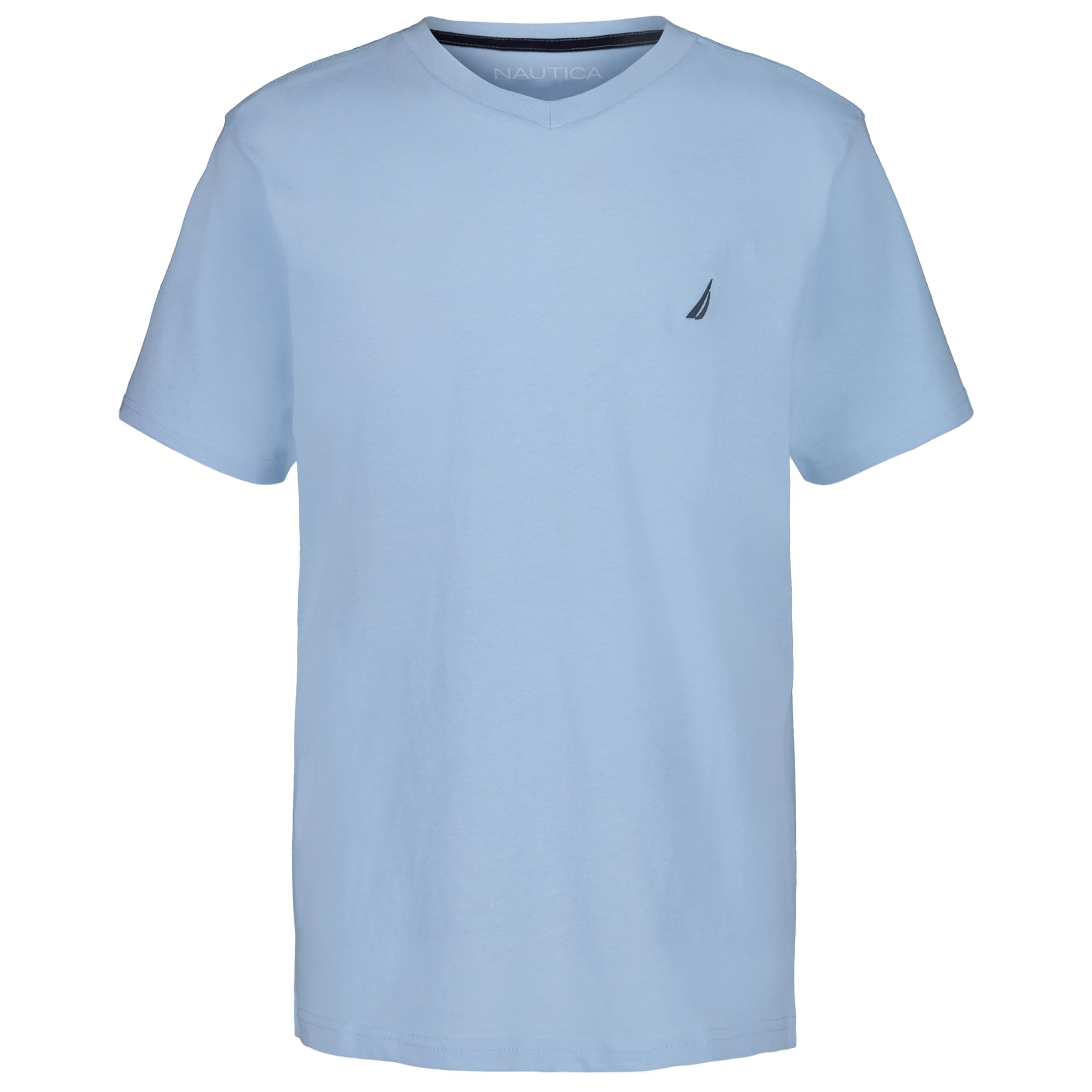 Nautica Boys' Short Sleeve Solid V-Neck T-Shirt, Soft, Comfortable, Relaxed Fit