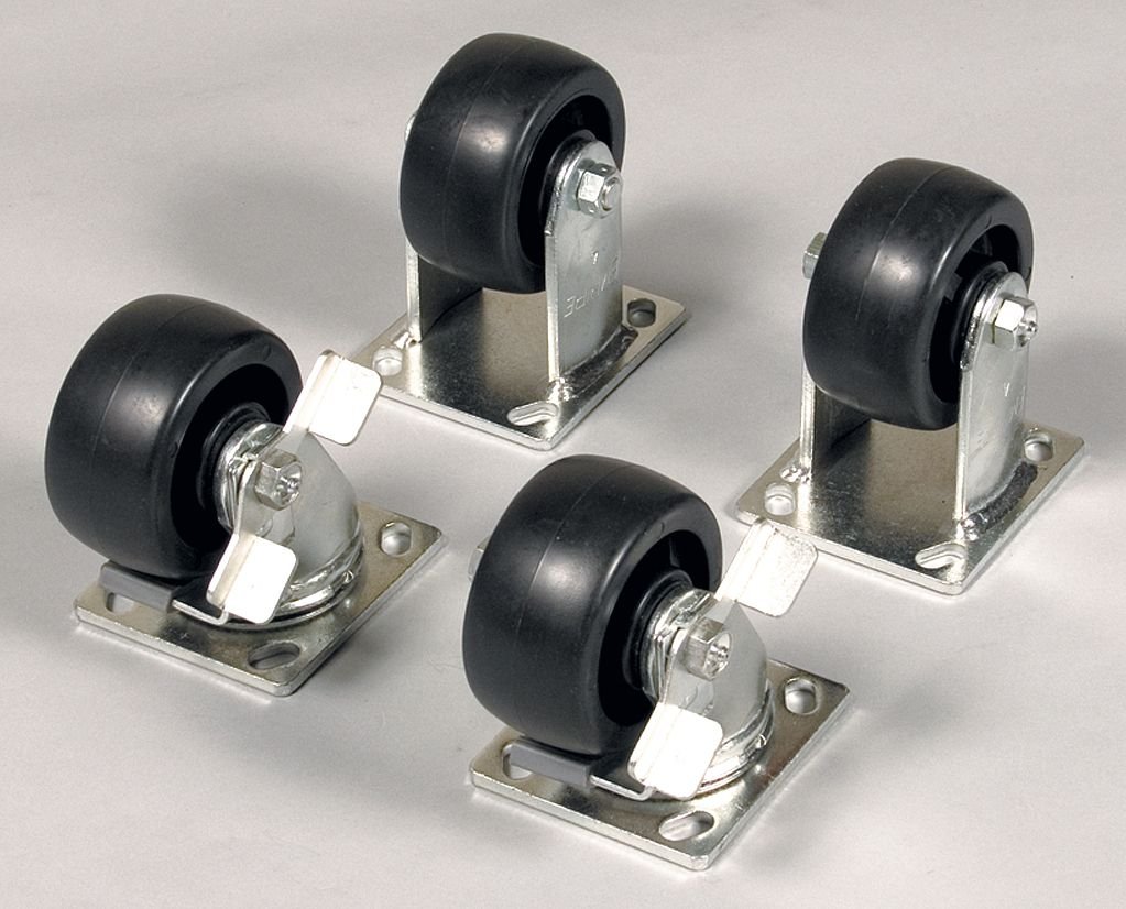 KNAACK 4in Caster Set- 4-Pk 1600-Lb Capacity Polypropylene Wheels Model# 495