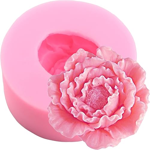 Vista 24 de ZiXiang Moldes de silicona para jabón de flores 3D de peonía, molde de silicona para fondant, molde de vela de resina para decoración de pasteles
