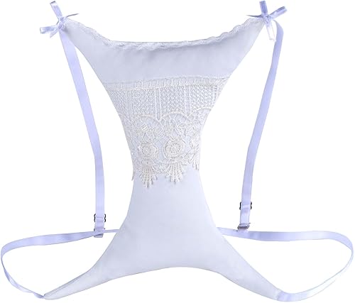 Almohada de pecho  Suave 100% algodón, almohada de pecho para dormir de lado, soporte de pecho antiarrugas, correa ajustable, tela transpirable,