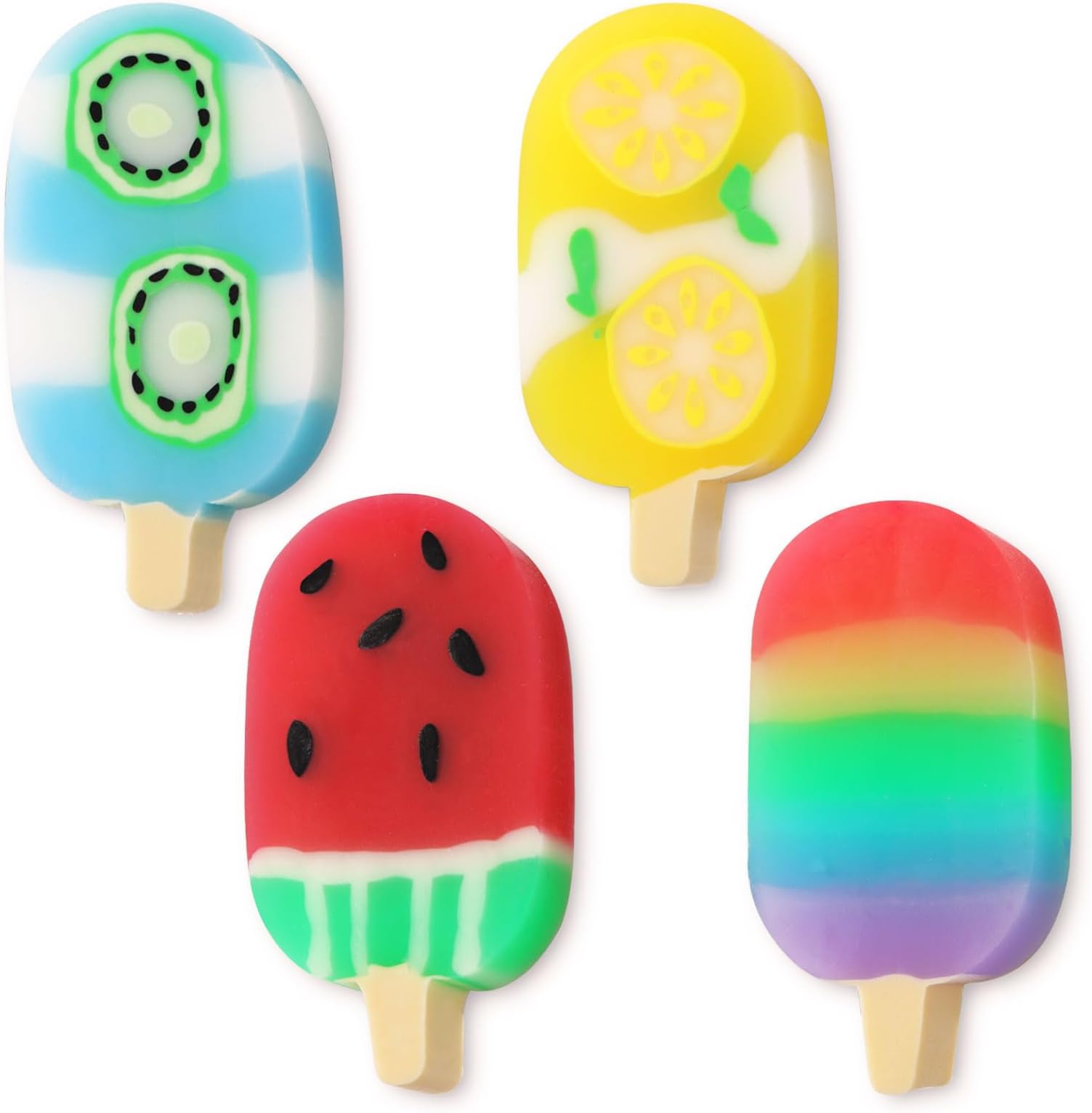 12 Bunte Radiergummis Mit Fruchtduft - Lustige Schulradierer Für Kindergeburtstage