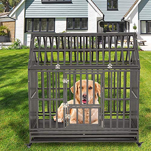 KELIXU 48" Heavy Duty Dog Crate Large Dog cage Dog Kennels and Crates