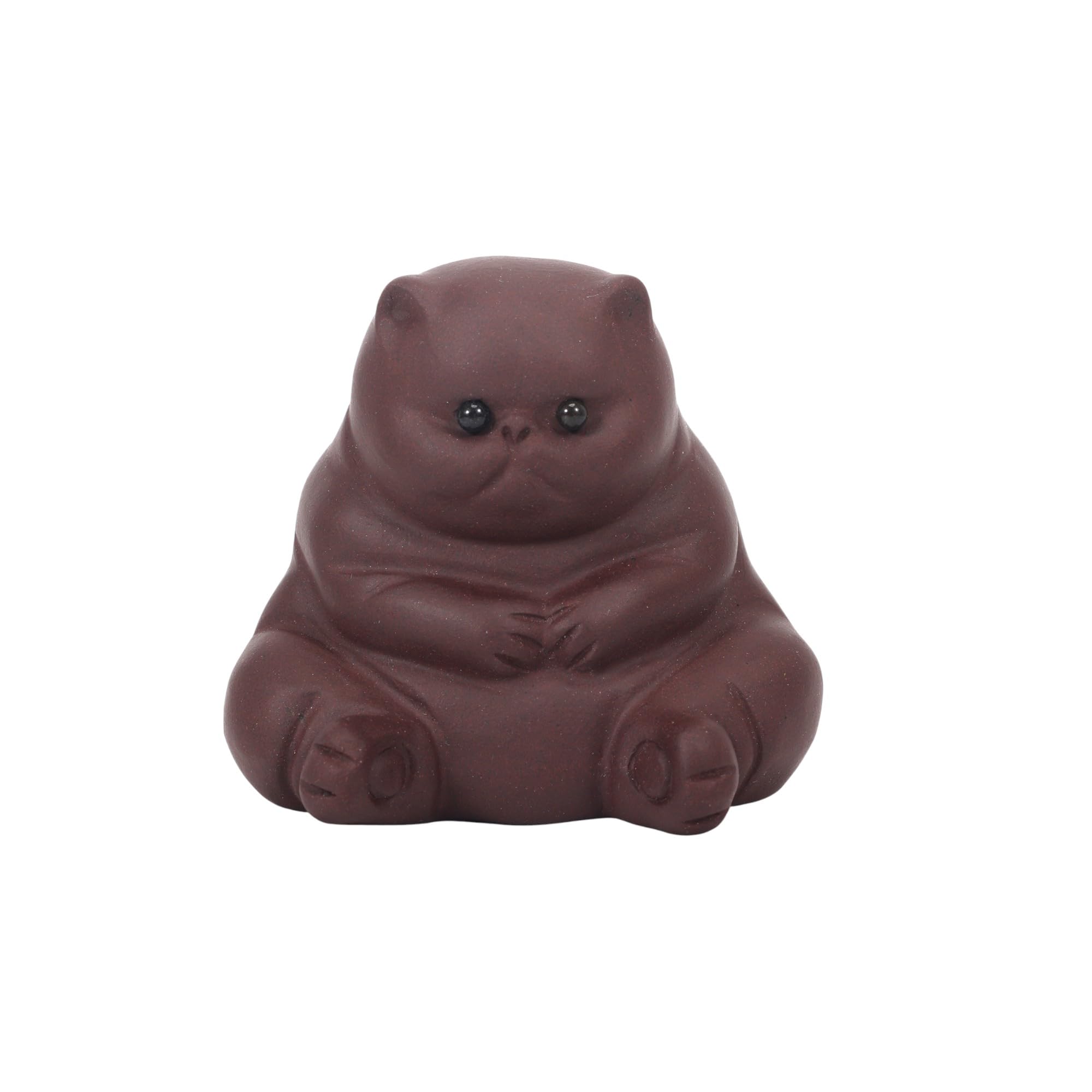 Argile violette zisha figurine chat decoration ceremonie du the chinois 5.7cm