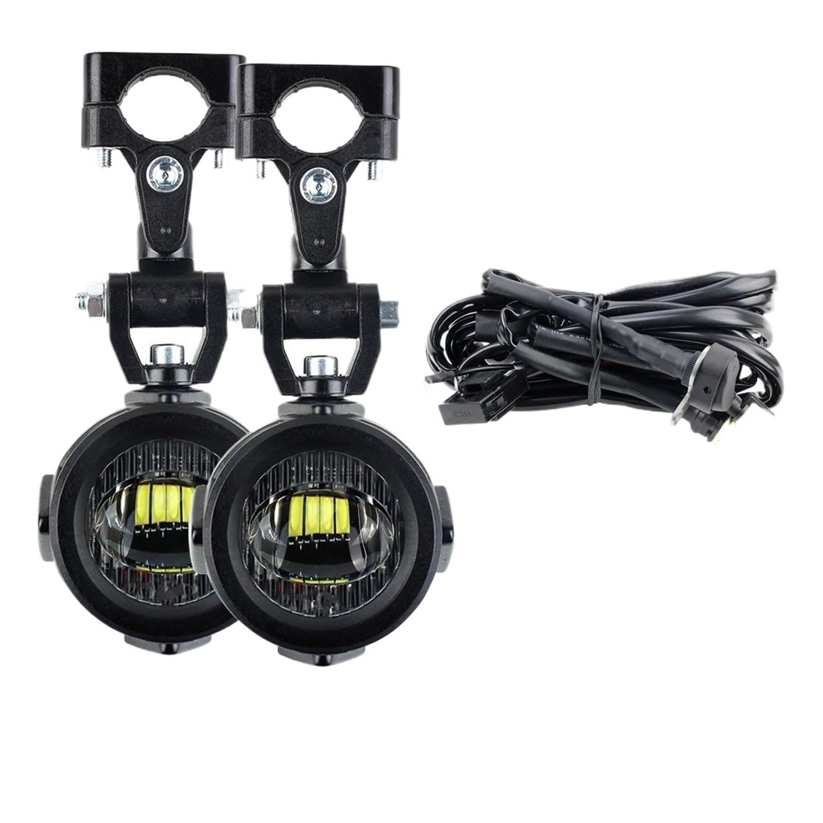 Phares Avant pour Moto pour BMW R1200GS F800GS F700GS F650 K1600 40W 6000K Moto Feu Antibrouillard Feux Auxiliaires Avant Phares(Set C)