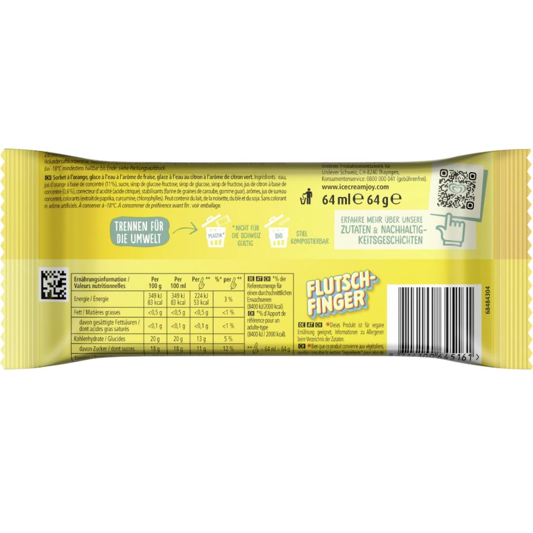 Langgneese Flutschfinger Eiscreme 72 ml, 8 Er
