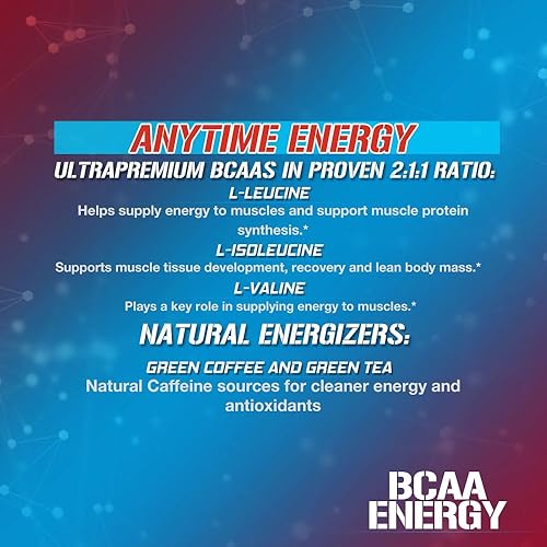 Miniatura 46 de Evlution Nutrition BCAA Energy - Suplemento de aminoácido energizante de alto rendimiento para el desarrollo muscular, recuperación, resistencia y