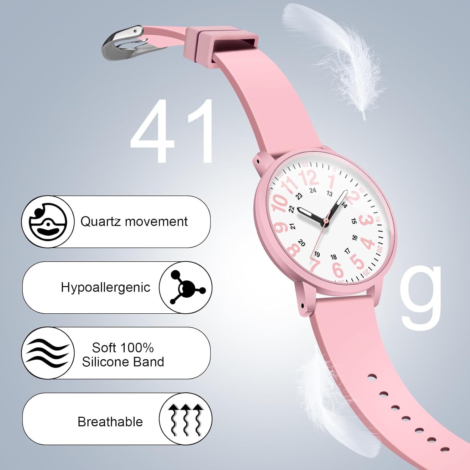 Asan Ge Watches for Women, Fashion 3ATM Waterproof Minimalist Lightweight Easy-to-Read Analog Silicone Watch Suitable for Daily Work, Leisure, Outdoors - Image 3
