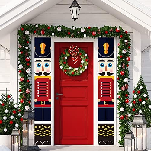 GloBrite Nutcracker Christmas Decorations | Nutcracker Soldier Model Hanging Banners | Christmas Door Decorations Outdoor Christmas Decorations for Holiday Party Wall Decor & Christmas Gifts