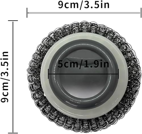 Miniatura 5 de 2 cepillos de acero inoxidable con asa, limpiador multiusos de hierro fundido para ollas, parrillas, hornos y otros trabajos de limpieza resistentes