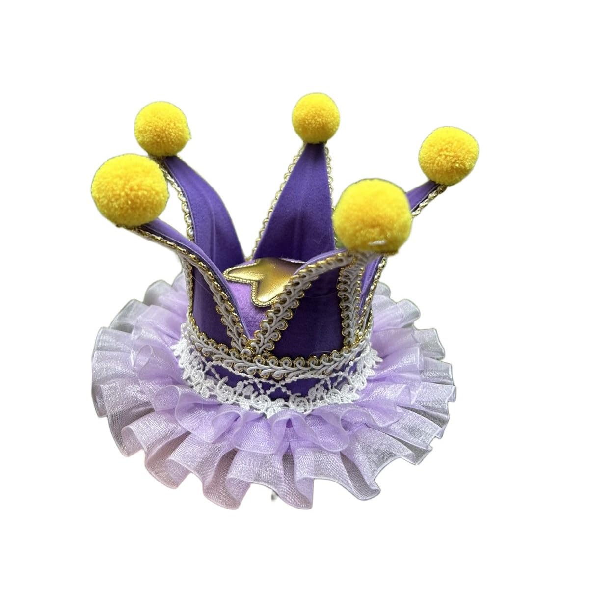 BPURB Women Lolita Circus Clown Hat Jester Mini Top Hat Halloween Costume Headband for Carnival Cosplay Party