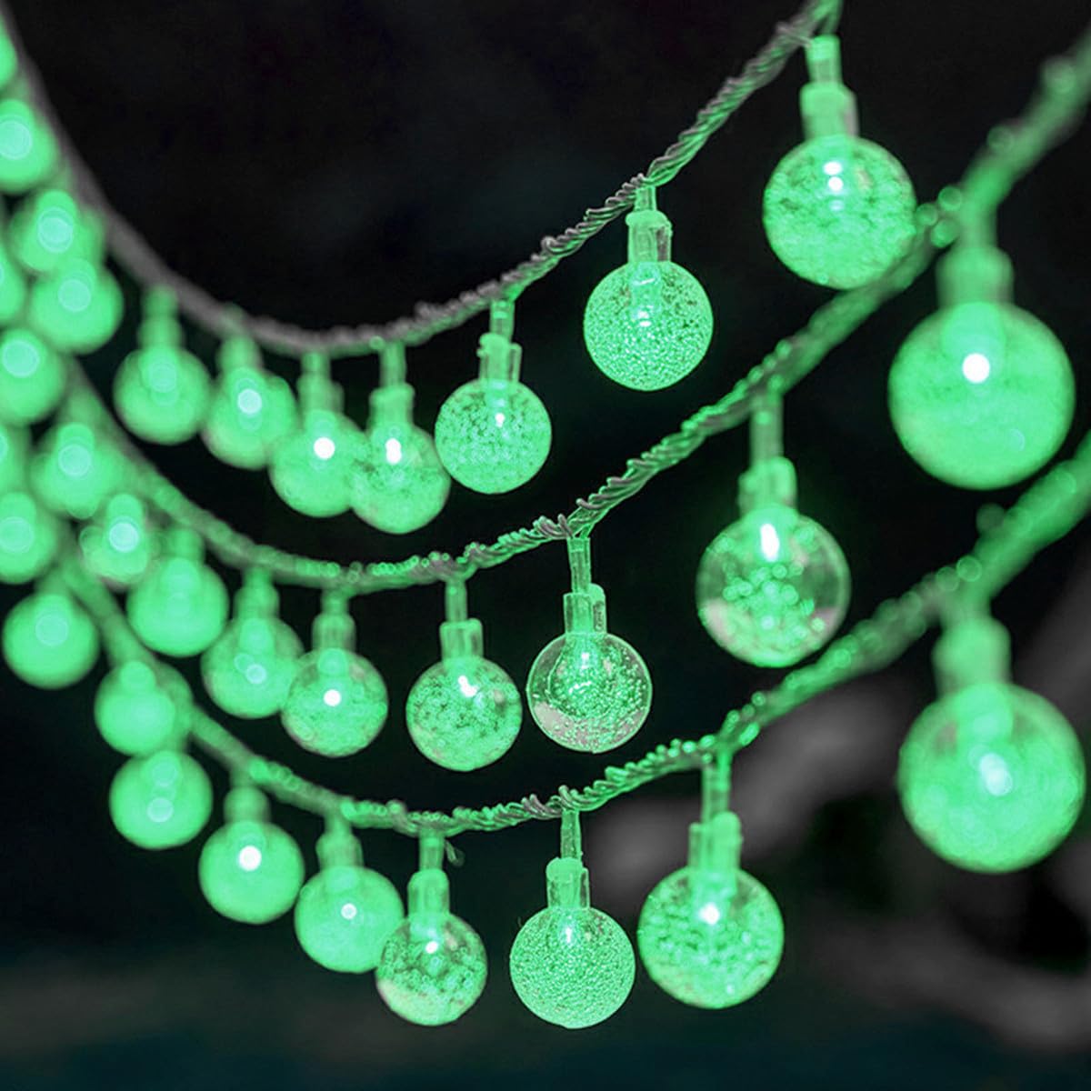 QQY LED Globe String Lights, Fairy Lights USB Powered Christmas Light for Home Party Patio Garden Wedding (10M 80LED, Green) — image 1