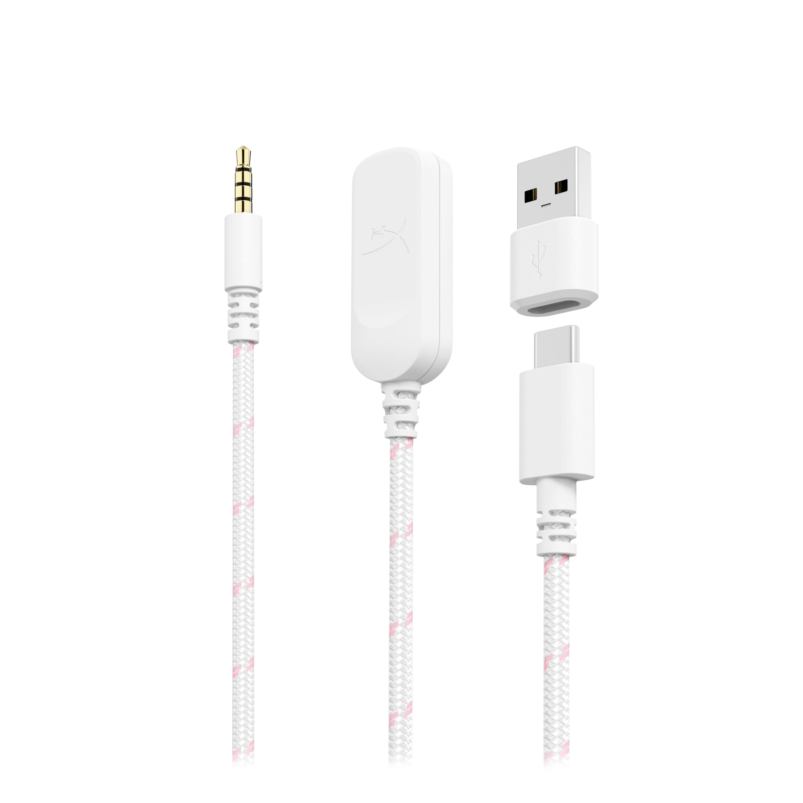 HyperX Cloud III, Casque Gaming Filaire, PC/PS5/Xbox Series X|S, DTS Headphone:X, Haut parleurs inclinés 53 mm, Micro 10 mm antibruit, USB-C/USB-A/3,5 mm, Blanc et Rose