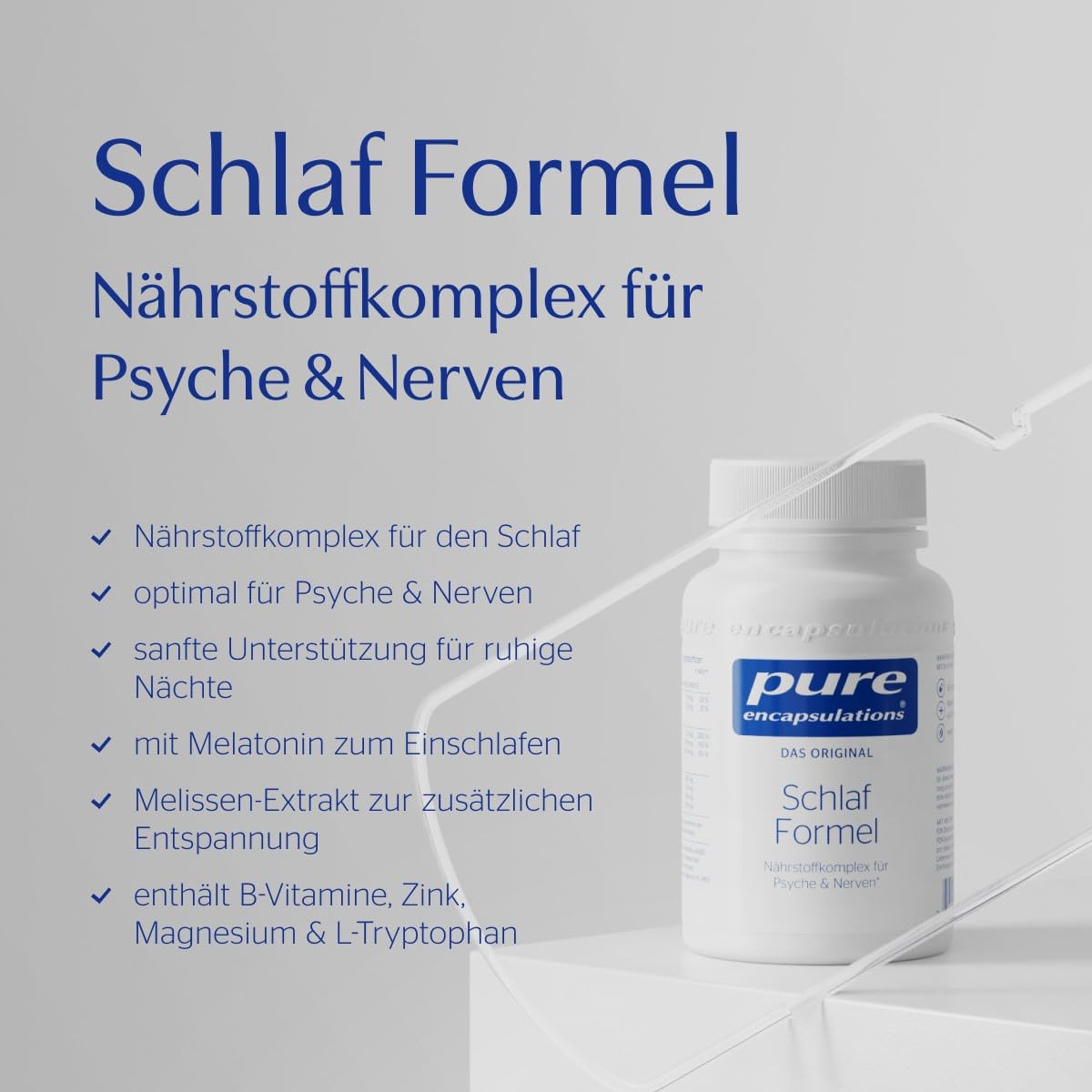 Pure Encapsulations - Schlaf Formel - Nährstoffkomplex mit Melissen-Extrakt, B-Vitaminen, Magnesium, Zink und Aminosäuren - 60 Kapseln