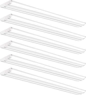 ANTLUX Ultra Slim 4FT LED Wraparound Light, 50W 4 Foot Shop Lights for Garage, No Glare, 5600LM, 6000K, Compact Flush Mount Ceiling Fixtures for Kitchen Workshop, Fluorescent Tube Replacement, 6 Pack