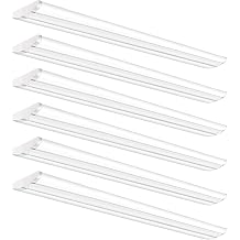 ANTLUX Ultra Slim 4FT LED Wraparound Light, 50W 4 Foot Shop Lights for Garage, No Glare, 5600LM, 6000K, Compact Flush Mount Ceiling Fixtures for Kitchen Workshop, Fluorescent Tube Replacement, 6 Pack