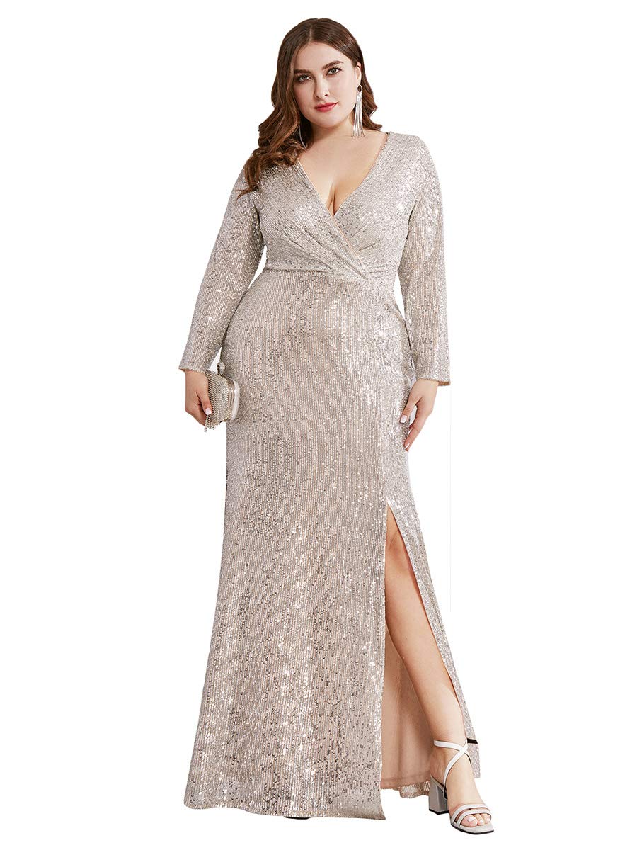macy's plus size sequin dresses Maxi Dress Womens Dresses Macys Dress Blouses Grey Sequin Midi Plus Size Wedding Party Dress Elegant