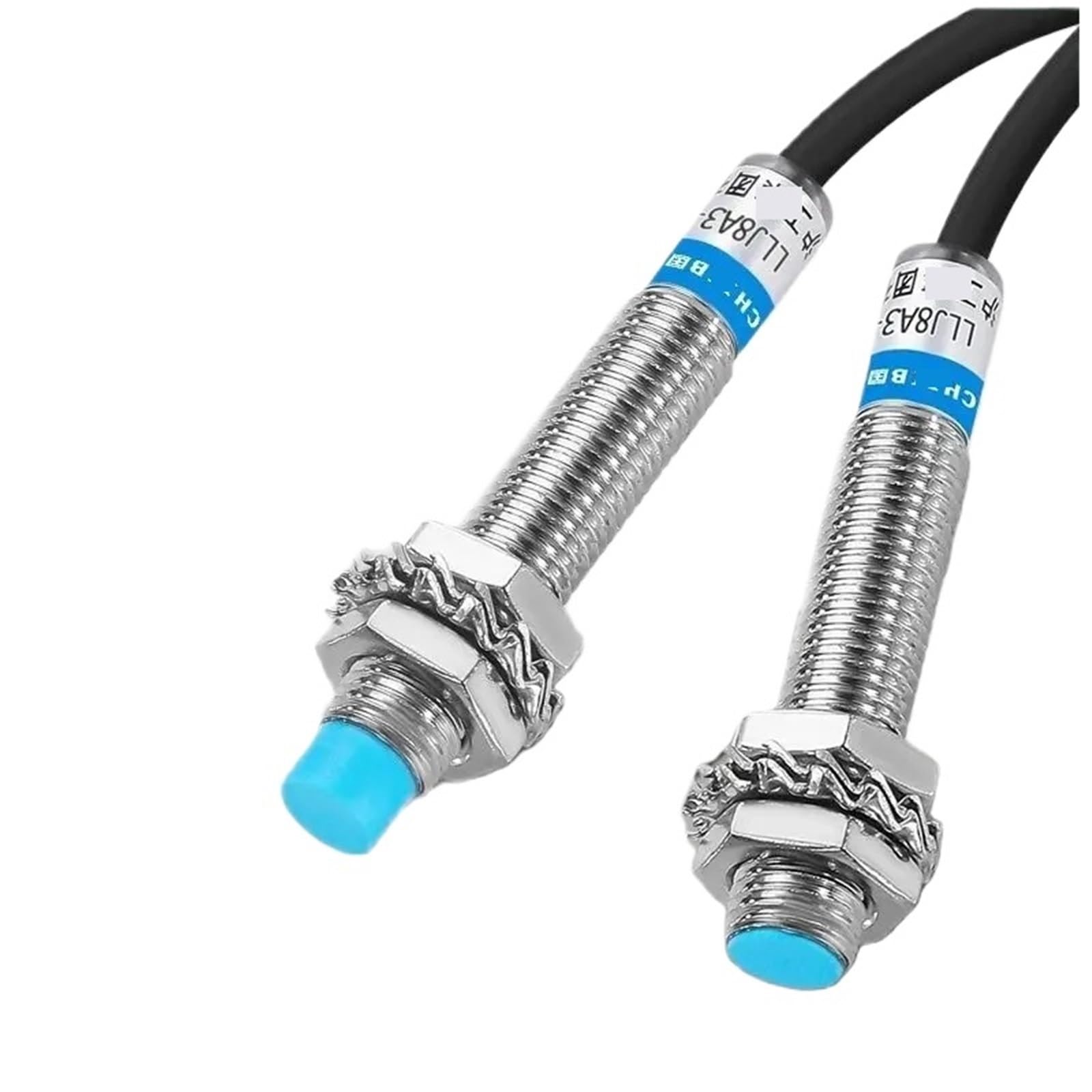 Interruptor de Sensor de Metal inductivo de larga distancia de detección de 2mm y 4mm LLJ8A3 2 cables 3 cables NPN PNP NO NC M8 interruptor de proximidad inductivo(Flat DC PNP NC)